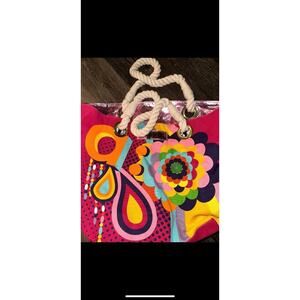 Amika bag beach rope handles spring pink tote hair haircare